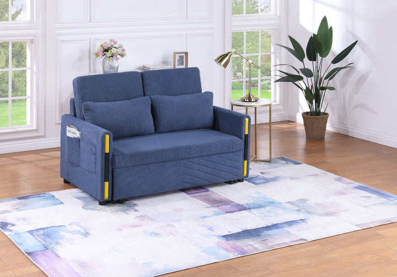 Percy - Teddy Sleeper Loveseat With Dual-Pull Sleeper Design
