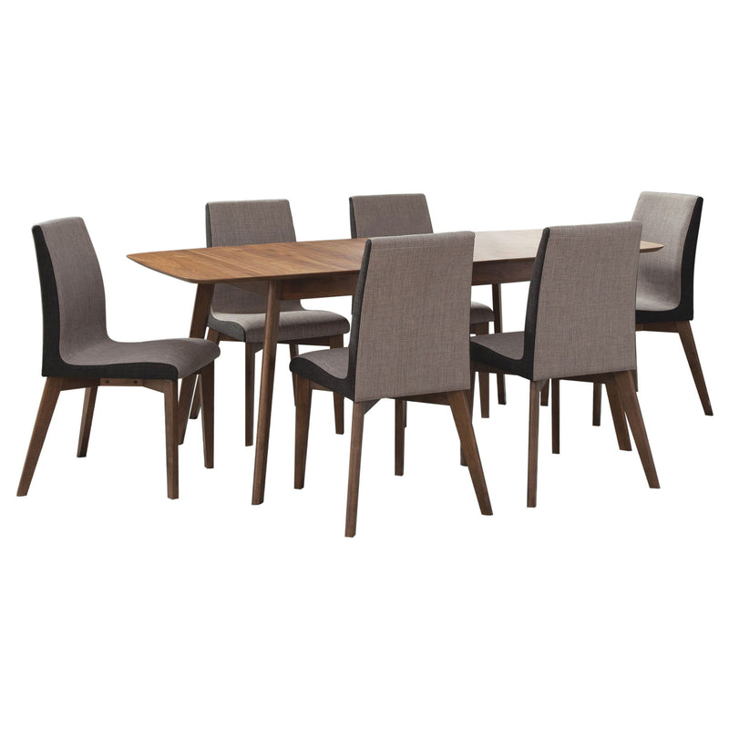 Lana - 7 Piece Dining Set With Butterfly Leaf Table - Natural Walnut