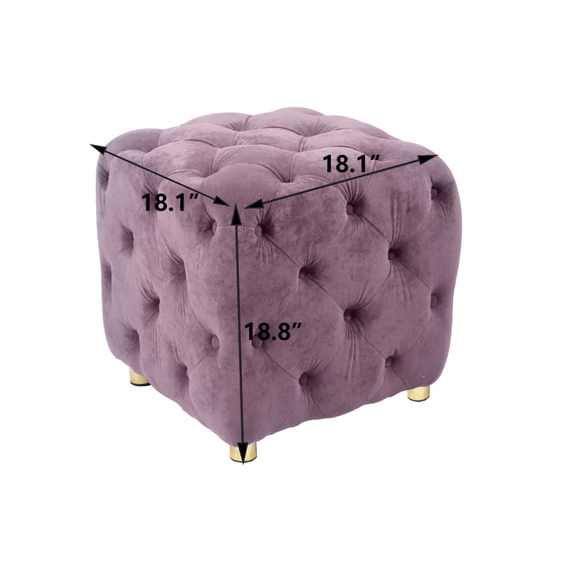 Modern Upholstered Ottoman, Exquisite Small End Table, Soft Foot Stool, Dressing Makeup Chair, Comfortable Seat For Living Room, Bedroom, Entrance