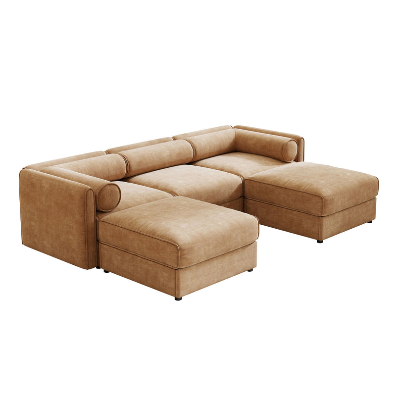 Contemporary Elegant Sofa With Storage And Ottoman