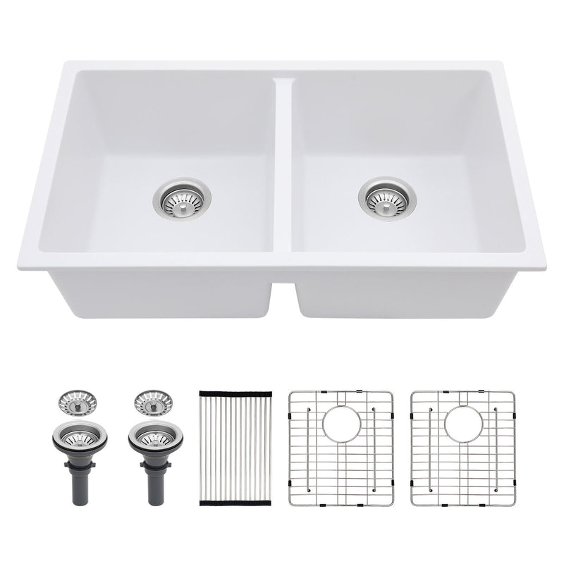 Granite Composite Double Bowl Undermount Kitchen Sink