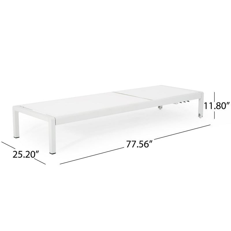 Outdoor Patio Chaise Lounge With 5 Reclining Positions