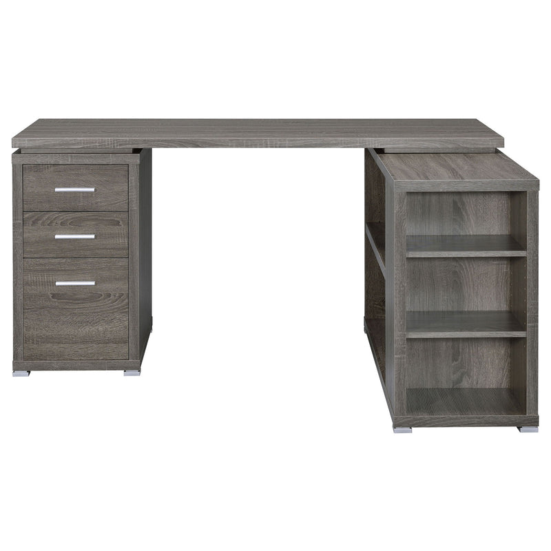 Transitional L Shape Computer Desk With Multiple Storage And Built In File Cabinet