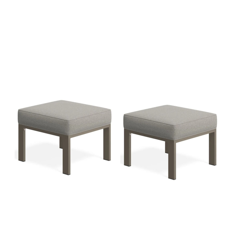 All-Weather Patio Ottomans With Thick Cushions (Set of 2)