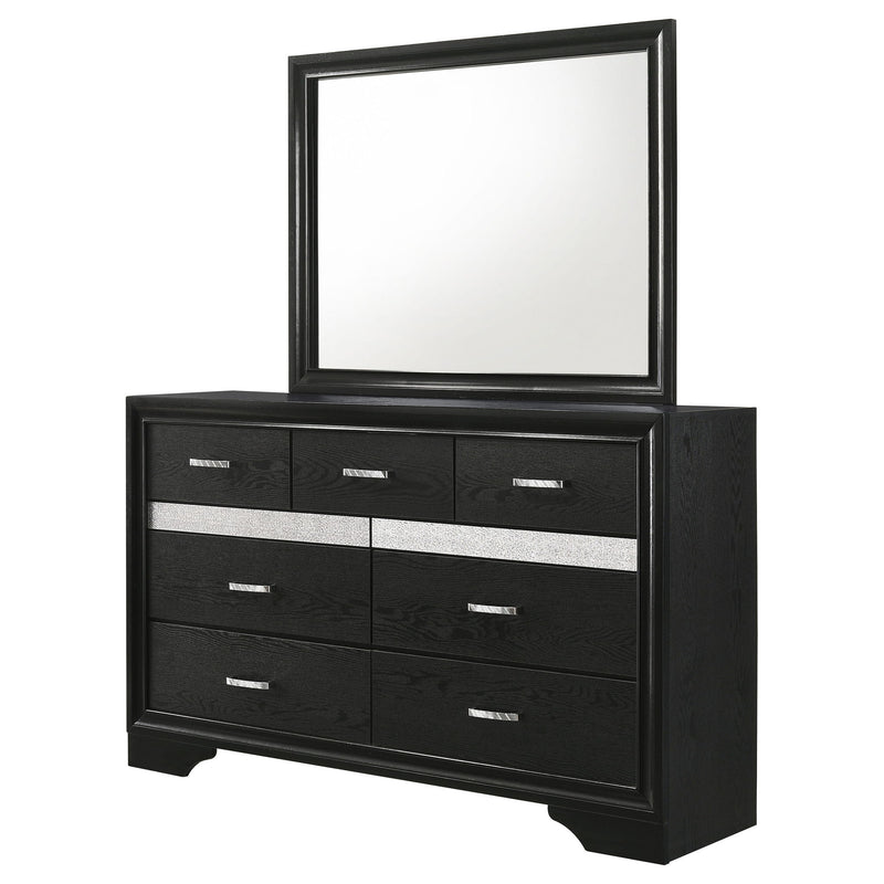 Annie - 7 Drawer Dresser With Mirror - Black