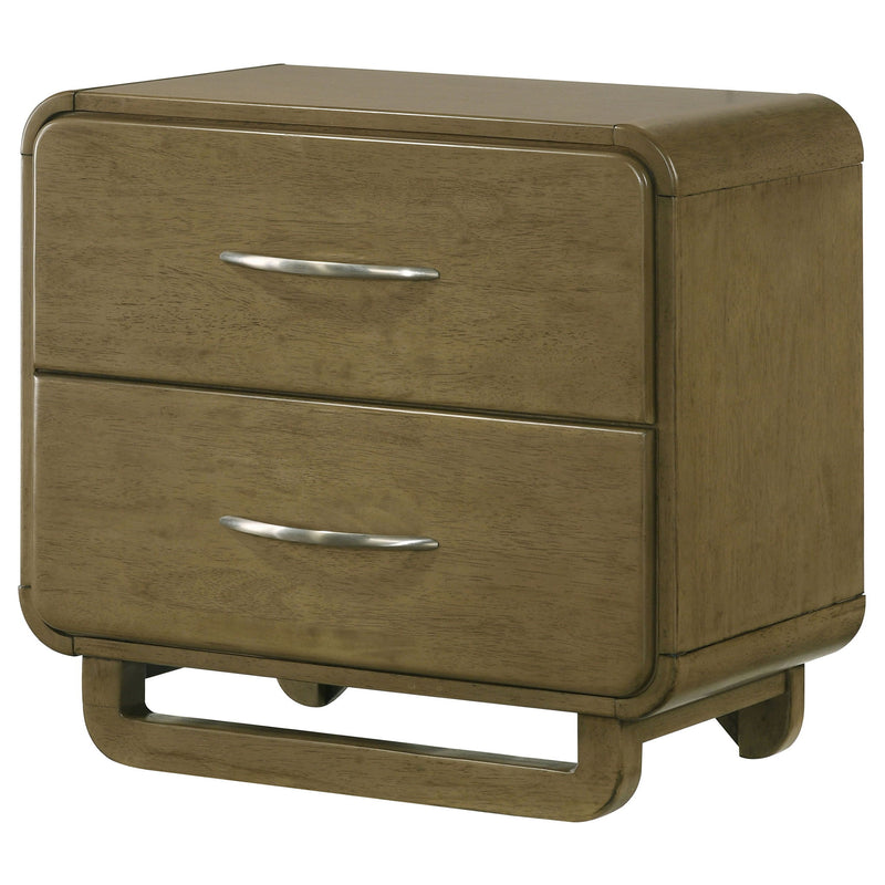 Tully - 2 Drawer Nightstand - Nutmeg Brown