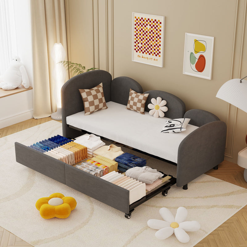 Modern Upholstered Daybed With Additional Bed Frame