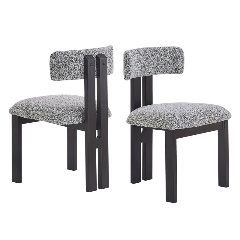 Modern Upholstered Armless Dining Chairs With Metal Legs