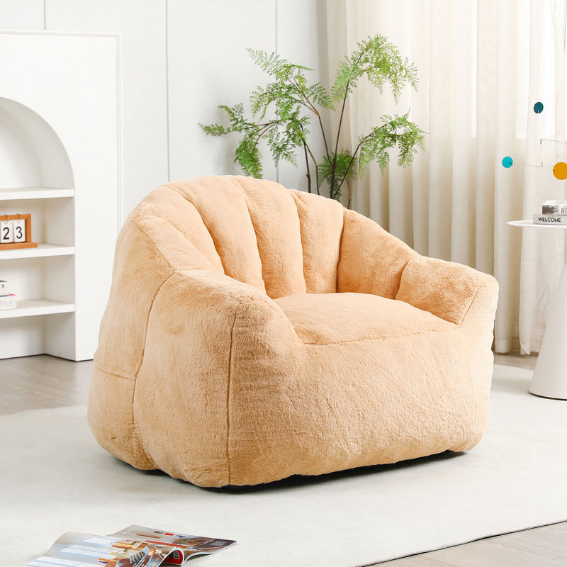Beanbag Chair, Beanbag Sofa Chair With Armrests Stuffed High Density Foam