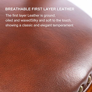 Swivel Cow Top Wooden Bar Stool, 360 Degree Swivel Bar Height Chair With Backs For Home Kitchen Counter