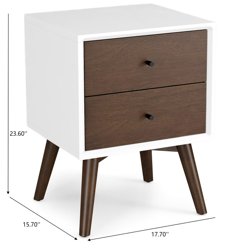 Caroline - Mid-Century Modern Style Night Stand 2 Drawer