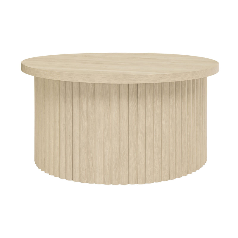 Coffee Table, Round Coffee Table, Modern Side Tables Accent End Table For Living Room, Apartment - Natural