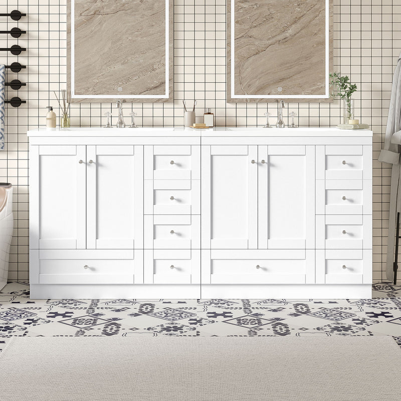 Shaker Free Standing Bathroom Vanity Cabinet With Sink, Soft Close Drawers, Soft Close Doors