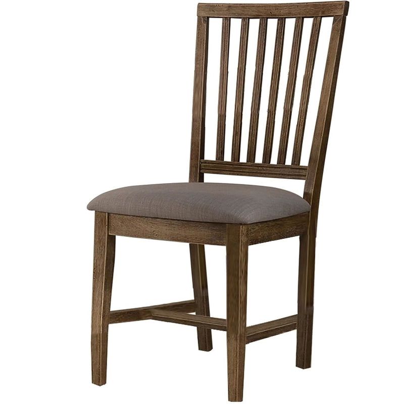 Open Slat Back Kitchen Side Chair (Set of 2) - Brown Oak