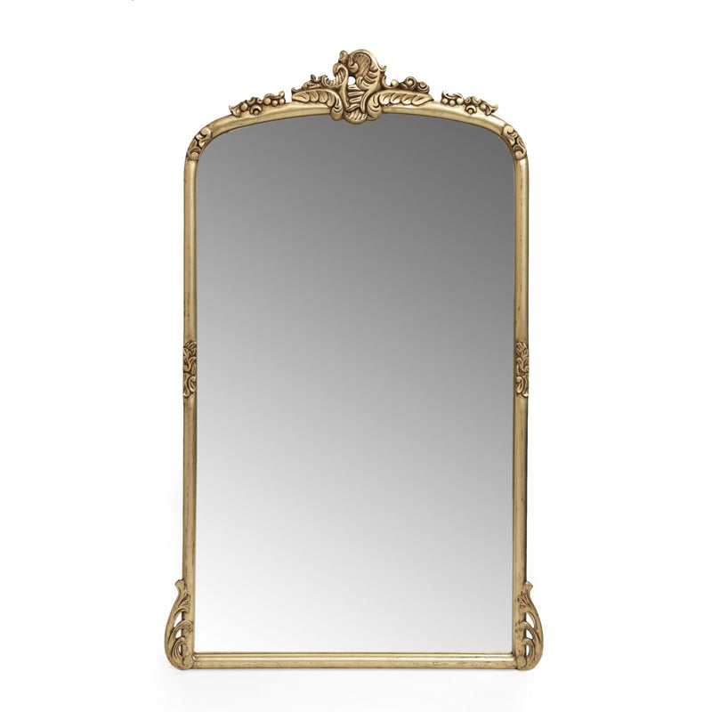 Traditional Handcrafted Over Mantle Mirror - Antique Gold