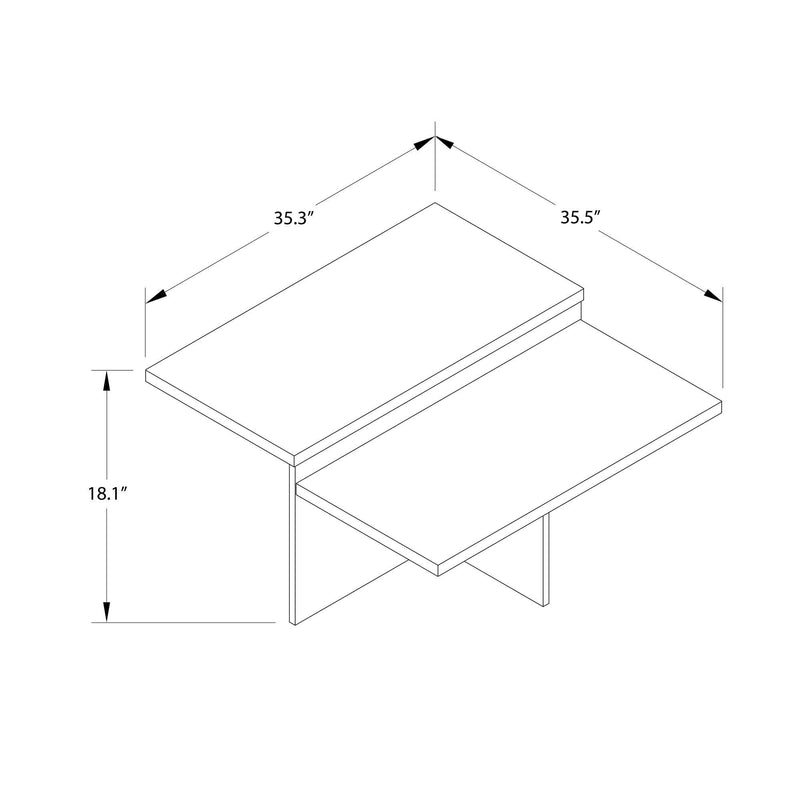 Brielle - 2 Tiered Coffee Table - White Marble