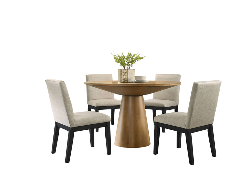 Jasper - Contemporary Round Dining Table With Finish Chairs