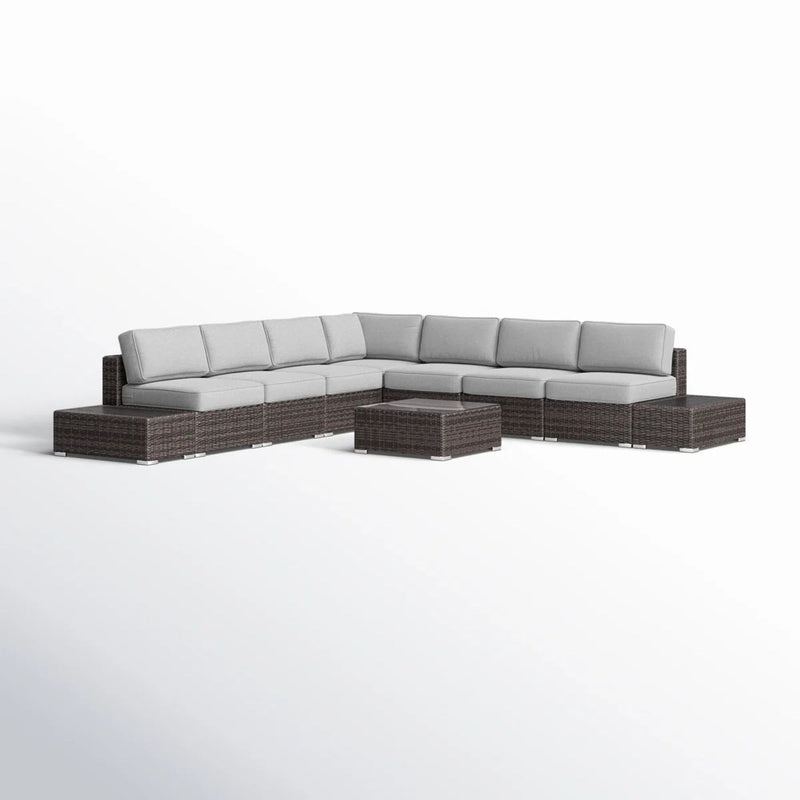 Wicker Sectional Seating Group With Cushions