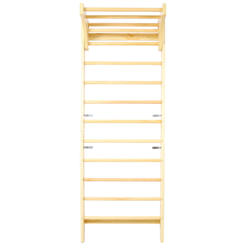 Swedish Ladder, Stall Bars Set For Physical Therapy & Gymnastics - Natural