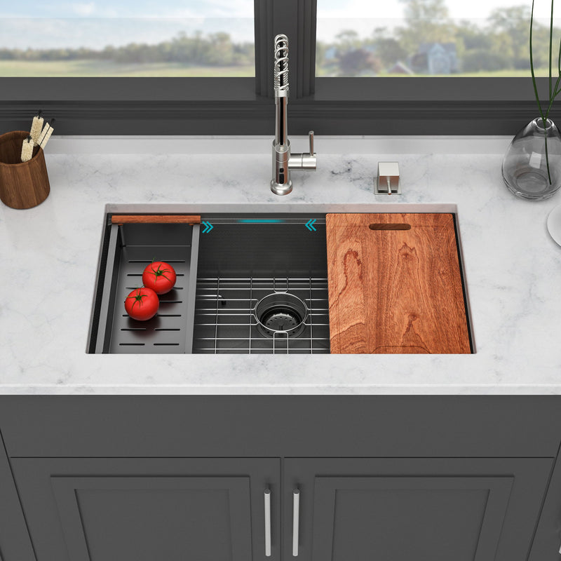 Workstation Kitchen Sink, Single Bowl Undermount