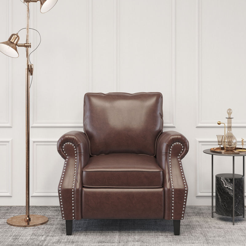 Contemporary Club Chair With Nailhead Trim And Rolled Armrests