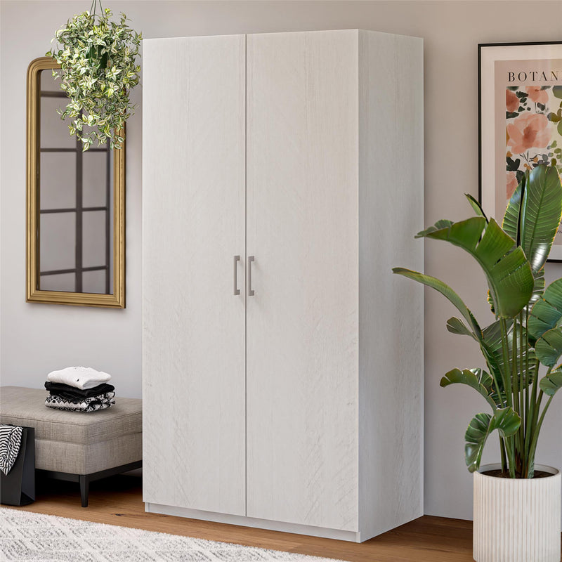 Suite Style Modular Extra Wide Wardrobe With Open Shelves - White