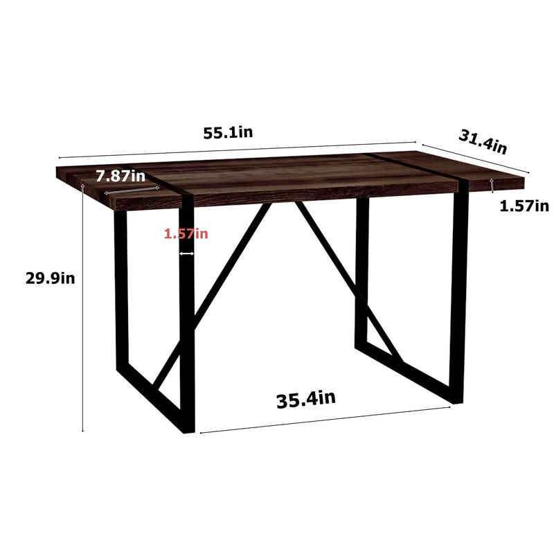 Modern Dining Table With Metal Legs For 4 - 6 Person
