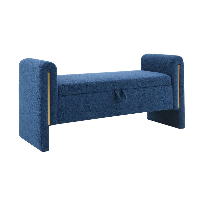 Modern Teddy Upholstered Large Bed End Bench With Arms And Storage