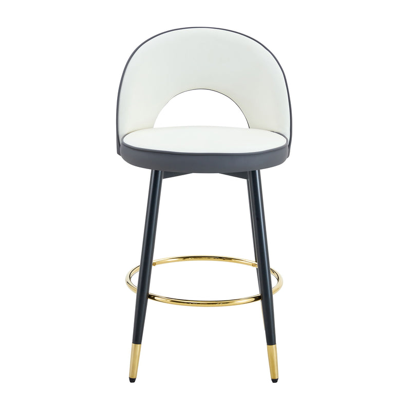 Upholstered Rotatable Bar Chair With Metal Legs For Dining Room