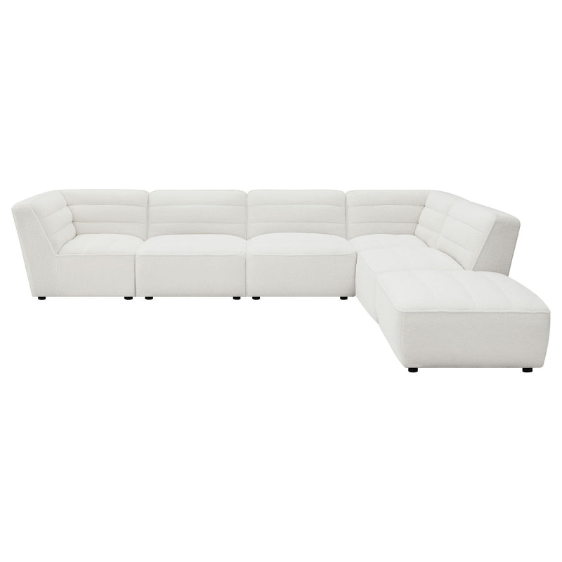 Nevve - 6 Piece Upholstered Tufted Sectional - Ivory