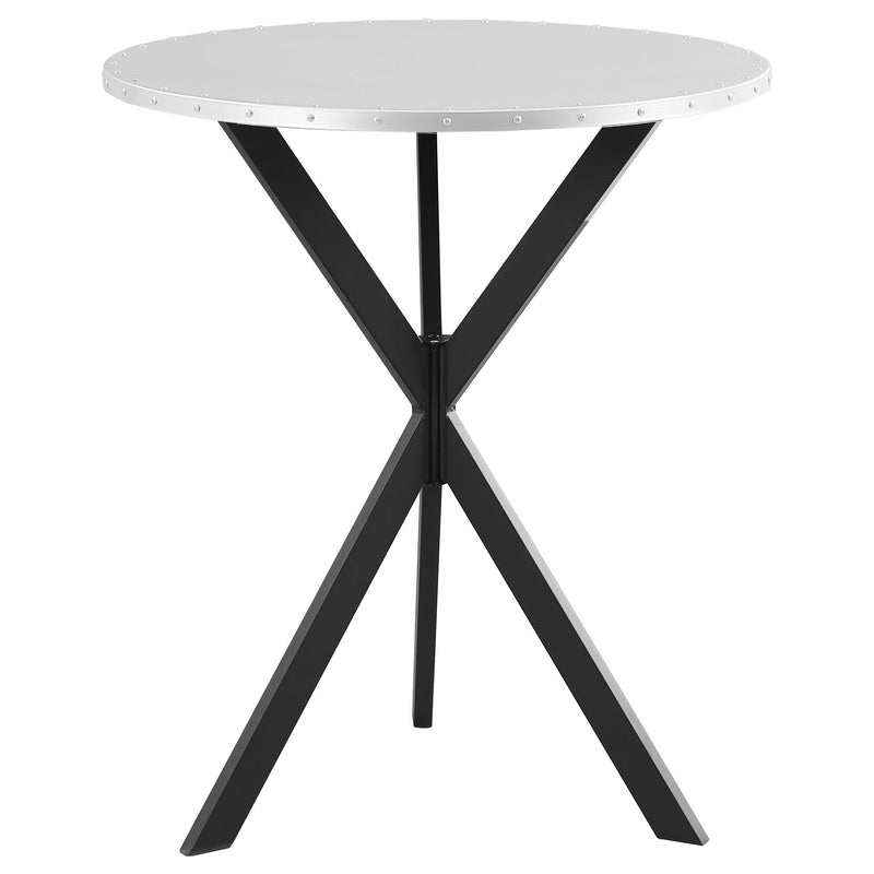 Fitz - Round Bistro Bar Table With X Base - Silver