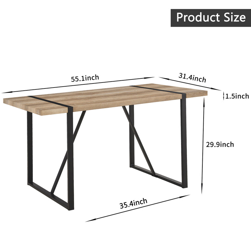 Modern Dining Table With Metal Legs For 4 - 6 Person