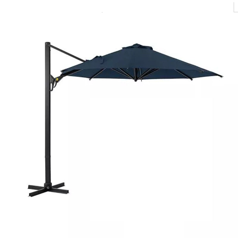 Round Cantilever Patio Umbrella With 360 Rotation & Infinite Tilt Adjustment