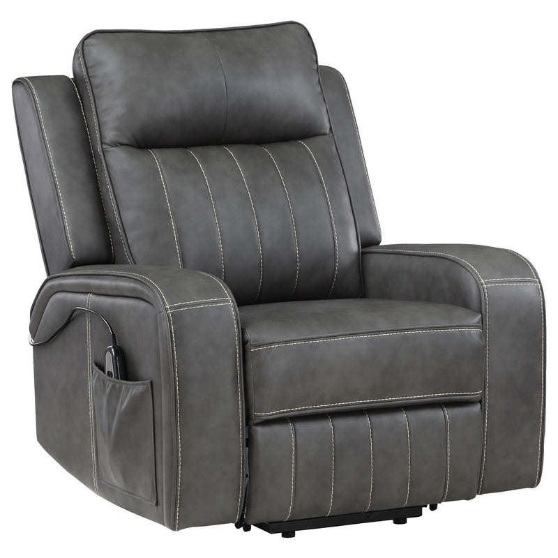 Mckinley - Upholstered Power Lift Recliner Chair With Remote Control - Gray