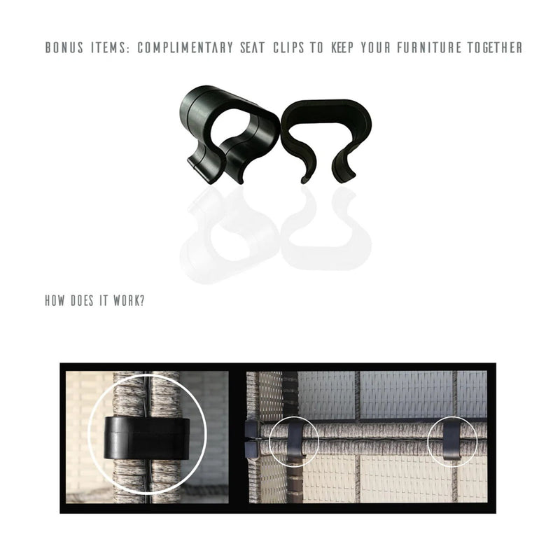 Seating Set With Cushions Handcrafted Wicker Design