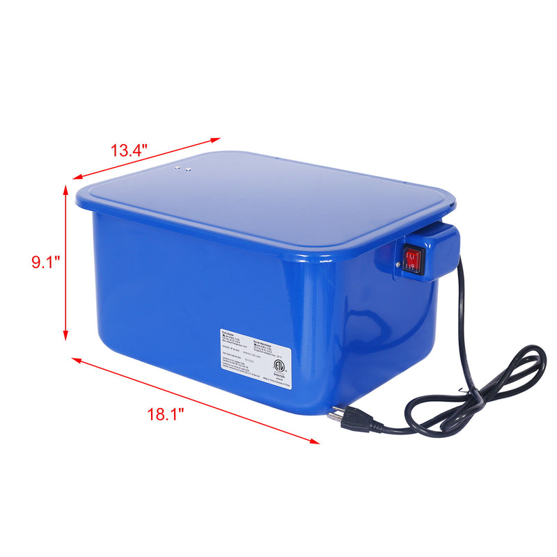 Benchtop Parts Washer With 110V Pump, 3.5 Gallon Capacity - Blue