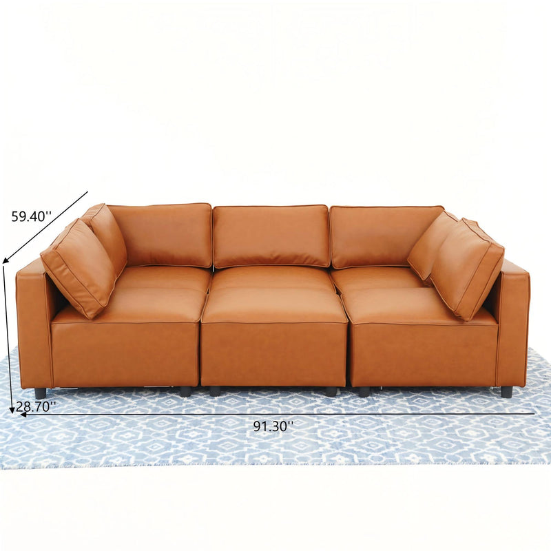 Reno - Modular Sofa - Cognac