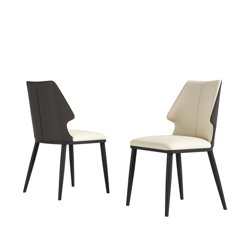 Contemporary Dining Chair (Set of 2) Comfortable Material For Home Or Office - Gray / White