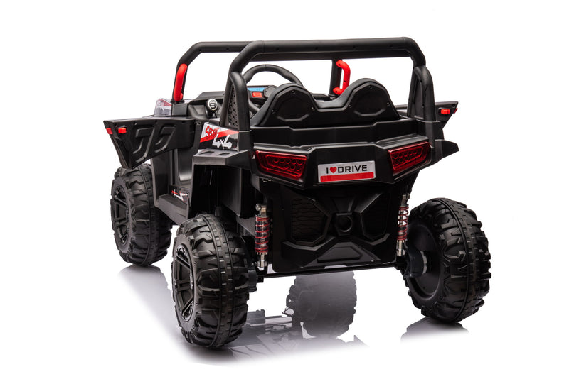 12V7A*2 30W*4 Four-Wheel Drive Seat One Button Start, Forward And Backward, High And Low Speed, Music, Front Light, Power Display, Two Doors Can Open, 2.4G R / C, Seat Belt Four Wheel Absorber