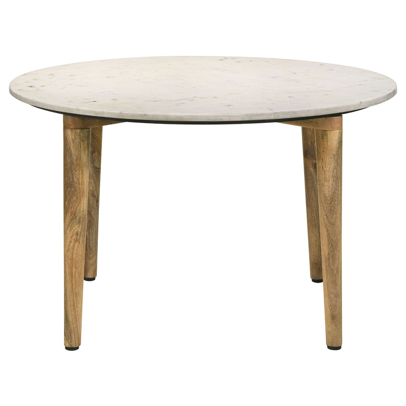 Leska - Round Coffee Table - White