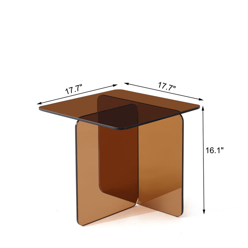 Modern Transparent Tempered Glass Sidetable