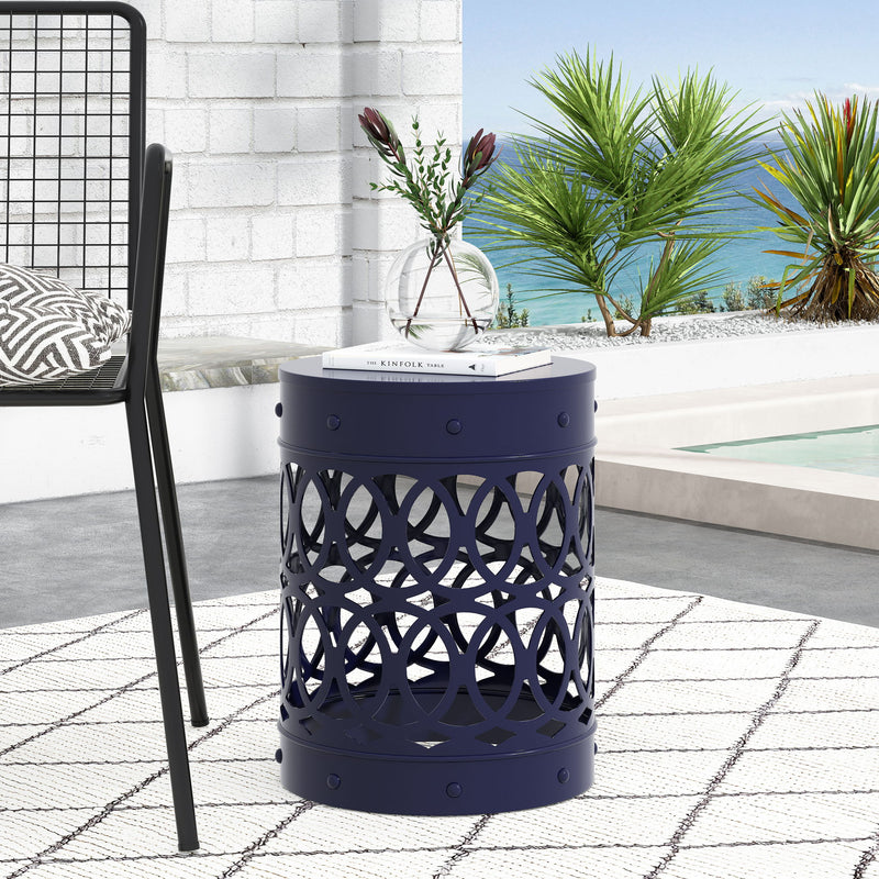 Outdoor Metal Large End Table, Modern Design