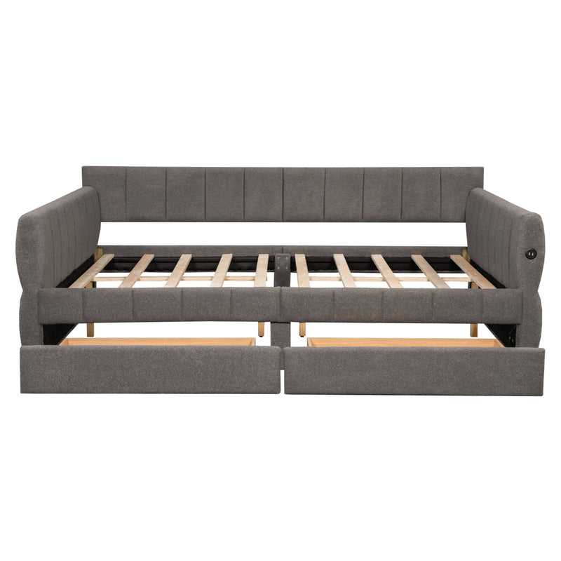 Upholstered Platform Bed With USB Charging