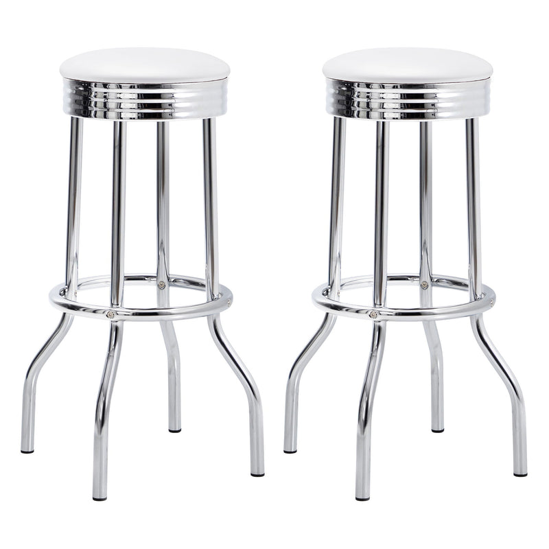 Midge - Upholstered Swivel Bar Stool (Set of 2) - White