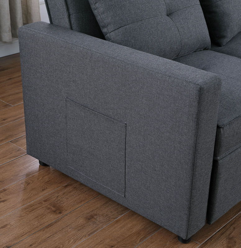 Zoey - Convertible Sleeper Loveseat With Side Pocket