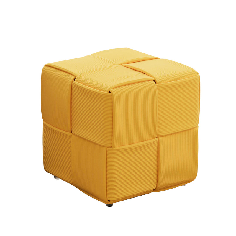 Modern Ottoman Foot Rest With Woven Design