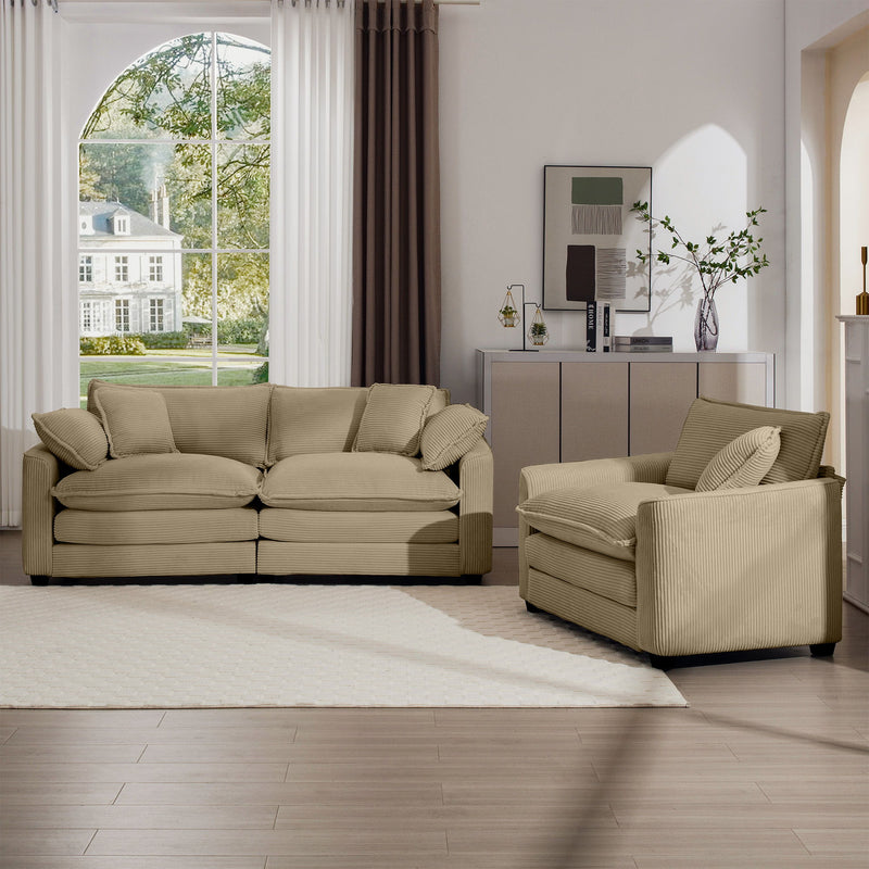 Elegant Oversized Sectional Sofa Set With Deep Seats And Flexible Layout