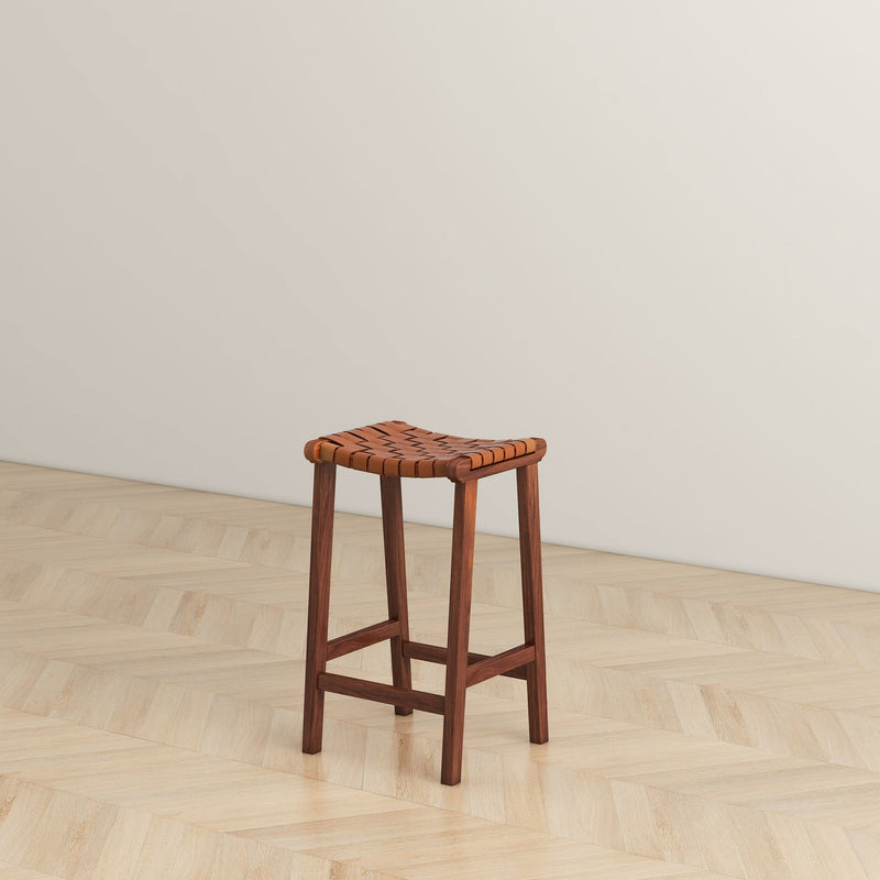 James - Mid-Century Modern Genuine Counter Stool