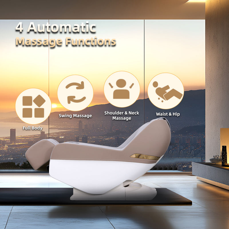 Knead Tap Shiatsu Massage Chair, Zero Gravity Full Body With Auto Modes And Airbag Massage