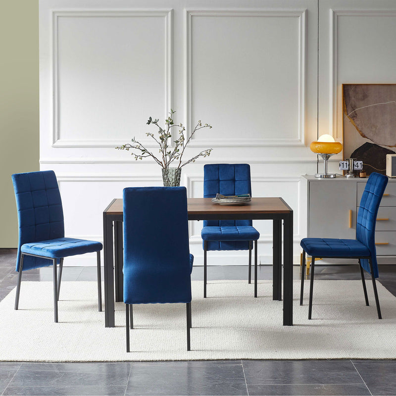 5 Piece Dining Set Including High Back Nordic Dining Chair & Creative Design Dining Table